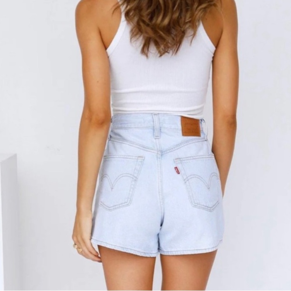 Levi's Women's High Loose Shorts Light Wash Baggy Relaxed High Rise Waist 24